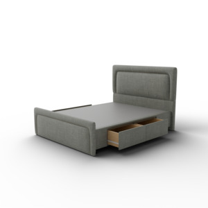 NZ Made Noir Bed Frame With Drawers