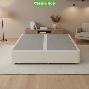 Bedroom Furniture: NZ Made Royal Bed Base Super King Calico Colour - Floor Model