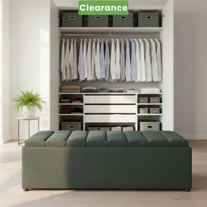 Bedroom Furniture: NZ Made Wave Storage Box Forest Green Colour - Floor Model