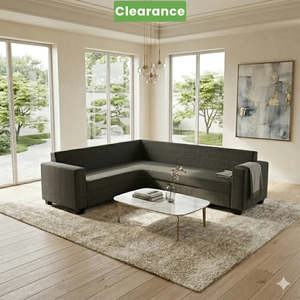 Sale: NZ Made Eco 6 Seater Corner Sofa Charcoal Colour - Floor Model