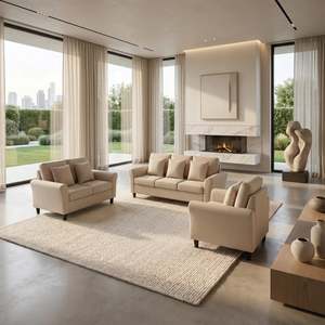 Lounge Living: PureLoom 3 + 2 + 1 Lounge Suite Linen Beige