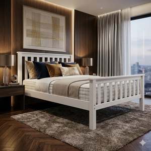Jamie Hi End Bed Frame - White