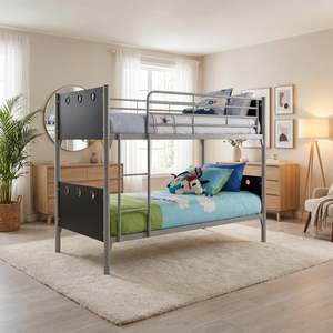 Tera Modern Double Bunk Bed – Charcoal Grey