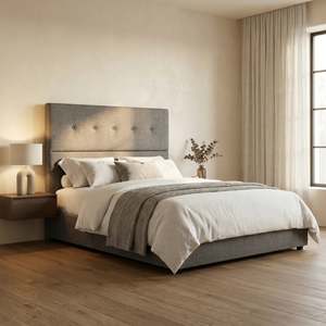 NZ Made SleepVault Headboard Zinc Colour Queen - Floor Model