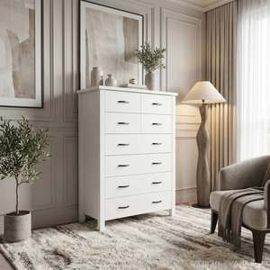 Beds Bedroom: Medallion 8 Drw Tallboy White