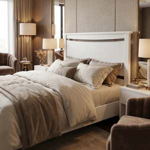 Medallion Queen Headboard White