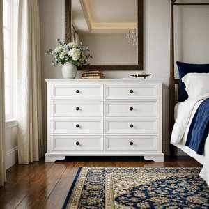 Dressers: Sienna 8 Drawer Dresser - White