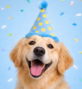 Play: 🎂 Barkday Party Hat Plush Dog Toy