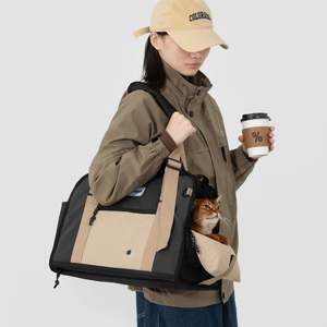 Pet Shoulder Tote Bag for Outings [Buckwheat Gray - Pre-Order]