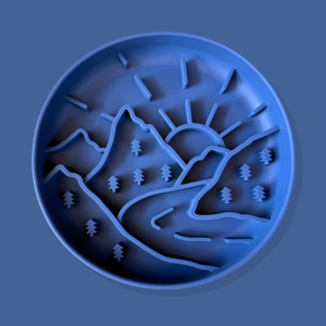 Mountain Trails Slow Feeder Bowl [Deep Blue]