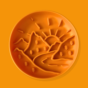 Mountain Trails Slow Feeder Bowl [Sunshine Orange]