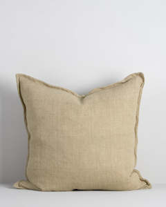 100 Linen: Cassia Putty Square Cushion