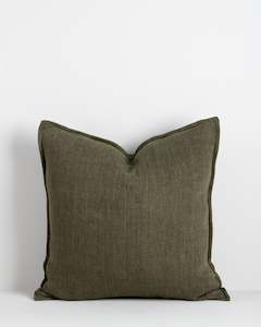 100 Linen: Flaxmill Winter Moss Cushion