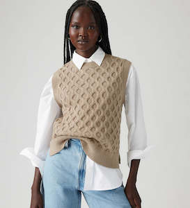 W Knit: LEVIS BLUEBELL CABLE KNIT VEST WMN