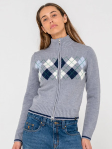 Sale Womens: RUSTY CLUED IN ZIP THROUGH KNIT WMN