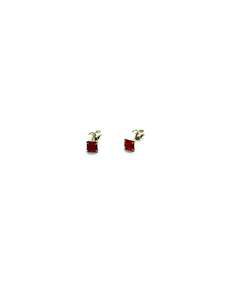 SOME RED RHOMBUS STUD EARRINGS