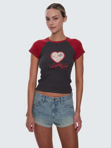 Womens Tshirts Longsleeves 1: THRILLS LUCKY YOU RAGLAN CLUB TEE WMN