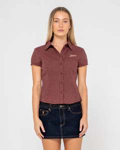 RUSTY MISSY MAY CHECK SHIRT WMN