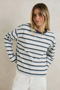 Womens Tshirts Longsleeves 1: RHYTHM PORTO L/S STRIPE WMN