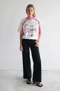 Denim And Pants: A BRAND 95 MID WIDE JEANS WMN