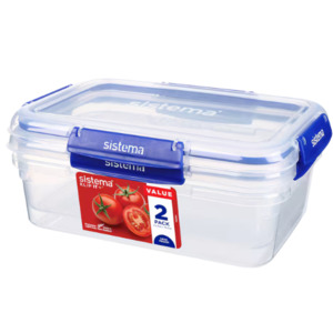 Sistema Klip It Plus Container - Rectangle 2.2L 2 Pack - Future Foods Auckland