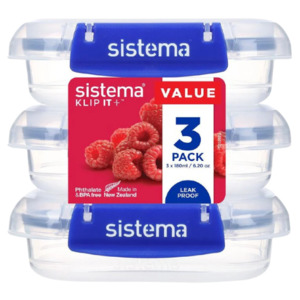 Sistema Klip It Plus Container - Rectangle 180ml 3 Pack - Future Foods Auckland
