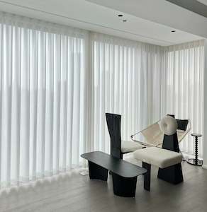 Custom S -fold wave track curtains