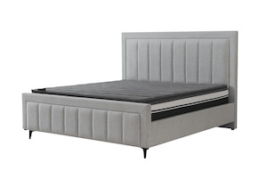 Bed Frames Headboards: Lina strip fabric bed