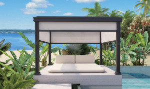 Pergolas: Freestanding Cabana Pergola with Privacy Screens