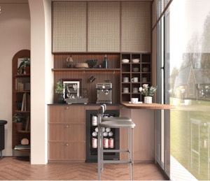 Floro Series - Built-In Home Coffee Bar with Storage