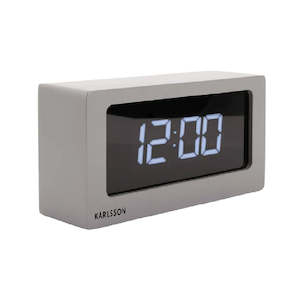 Boxed LED Alarm/Table Clock - Warm Grey