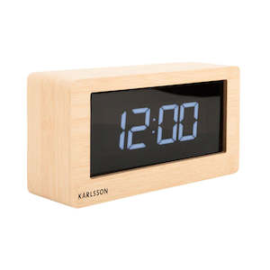 Table Clock: Boxed LED Table Clock - Light Wood