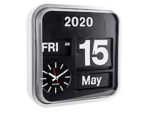 Table Clock: Big Flip Clock - Silver [PRE-ORDER JULY]