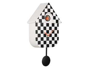 Modern Cuckoo Clock - Checker Black
