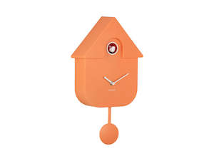 Pendulum Clocks: Modern Cuckoo Clock - Bright Orange