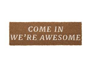 Present Time: Come In Awesome Doormat - Natural/White