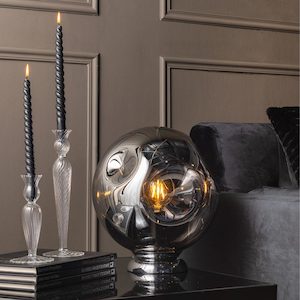 Present Time: Swirl Candle Holder - Clear