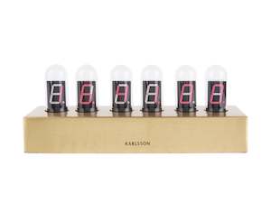 Table Clock: Cathode Clock - Gold