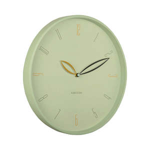 Wall Clock: Petals Wall Clock - Grayed Jade