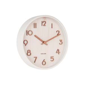 Pure Wood Grain Wall Clock - Small White