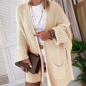 Clothing: Front Cardigan Folding Batwing Sleeve Cardigan Oversized Knitted Sweater Coat