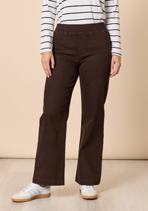 Threadz Maddy Pull On Wide Leg Jean High Rise Stretch Denim Jean with Elastic Waistband