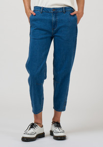 Madly Sweetly Dusk Jean Barrel Leg Stretch Denim Jean with Angled Seams & Leg Darts