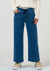 Madly Sweetly Sunset Jean Straight Leg Stretch Denim Jean with Drawstring Waist
