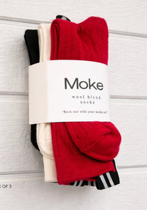 Moke Lily Wool Blend Socks Women's Cosy Winter Socks in Seasonal Colours