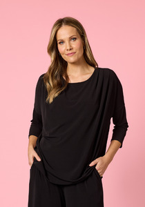 Clarity Travellers Pleat Top Longline Batwing Top for Travel & Everyday Wear