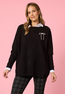 Clarity Rochelle Side Button Knit Crew Neck Relaxed Fit Jumper with Button Detail