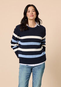 Products: Gordon Smith Pier Stripe Knit Nautical Cotton Crew Neck Striped Jumper