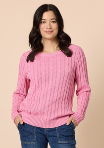 Gordon Smith Hampton Cable Knit Jumper 100% Cotton Crew Neck Cable Sweater