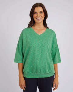 Elm Mazie V Neck Sweat - Green